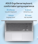 ASUS Vivobook 16, Smartchoice, Intel Core Ultra 5 Series 2, 16GB RAM, 512GB SSD, FHD+ 16", Windows 11, Office Home 2024, Silver, 1.88kg, X1607CA-MB142WS, Intel iGPU, M365 Basic (1Year)* Laptop - Image 4